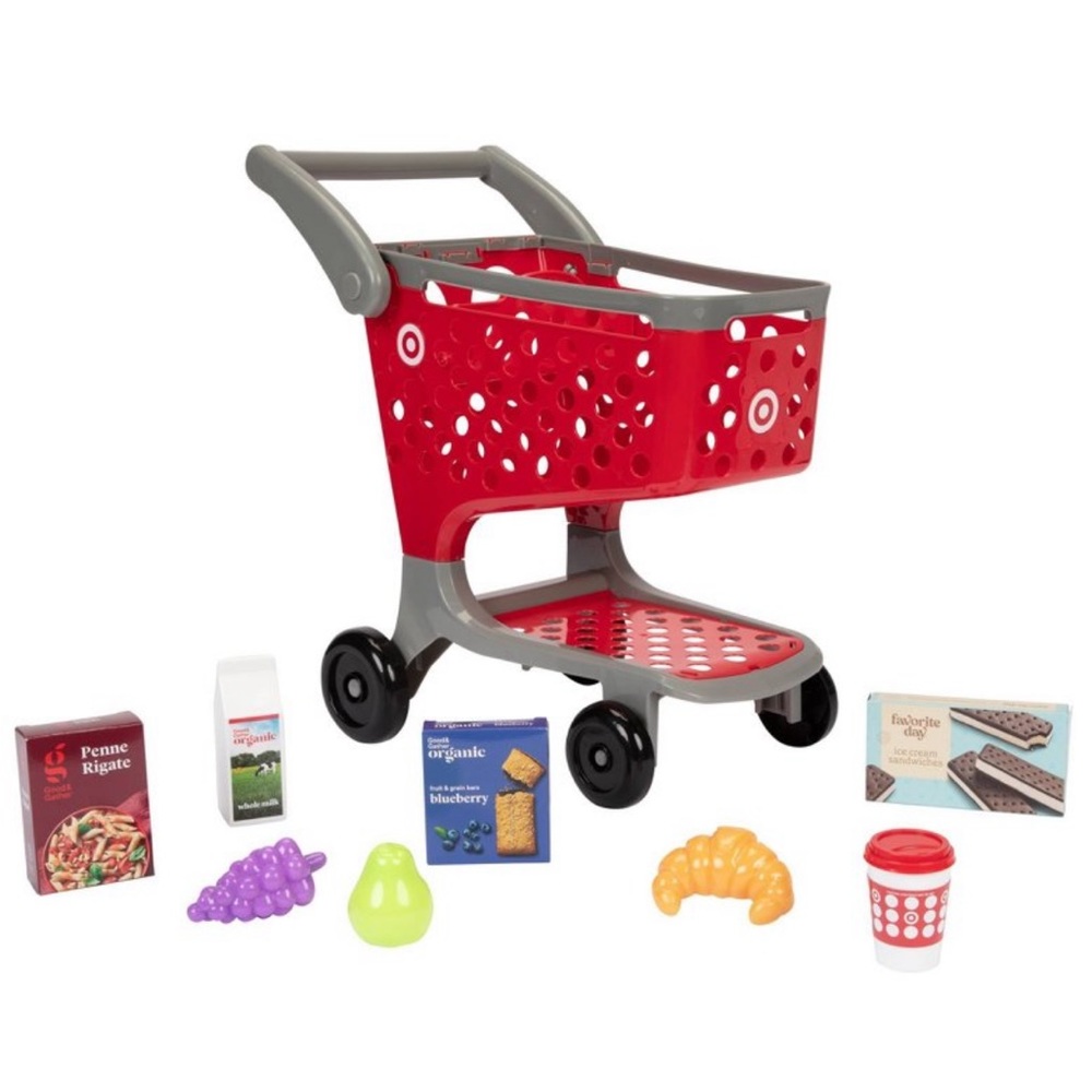 Target Toy Shopping Mini Cart 12 Pieces Kids Groceries Fruit BRAND NEW